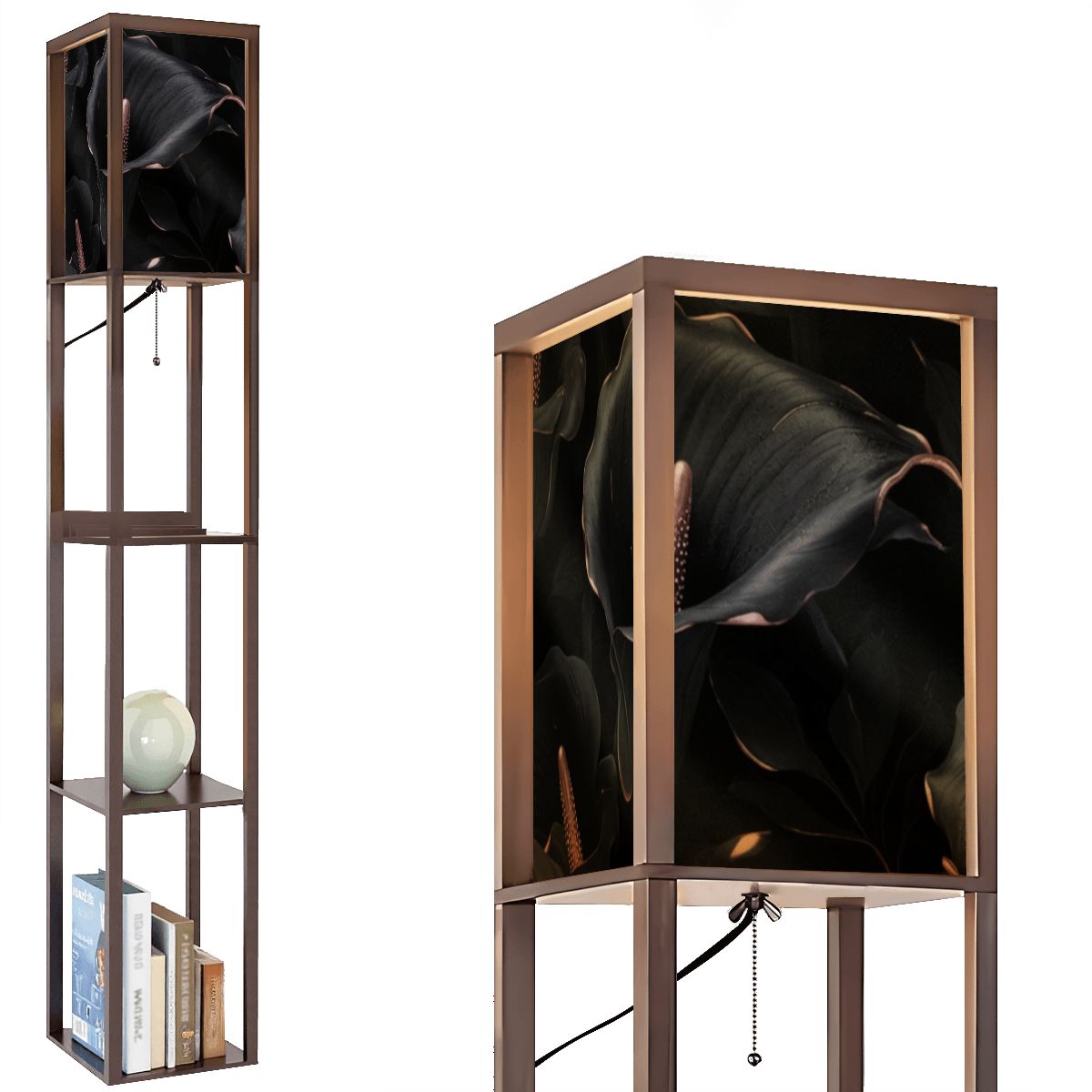 Floor Lamp with Shelves (Made in USA) 30kalienoirv2aop