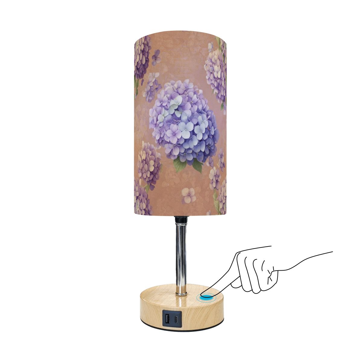 Touch Bedside Table Lamp with USB 33hortensjedenseaop