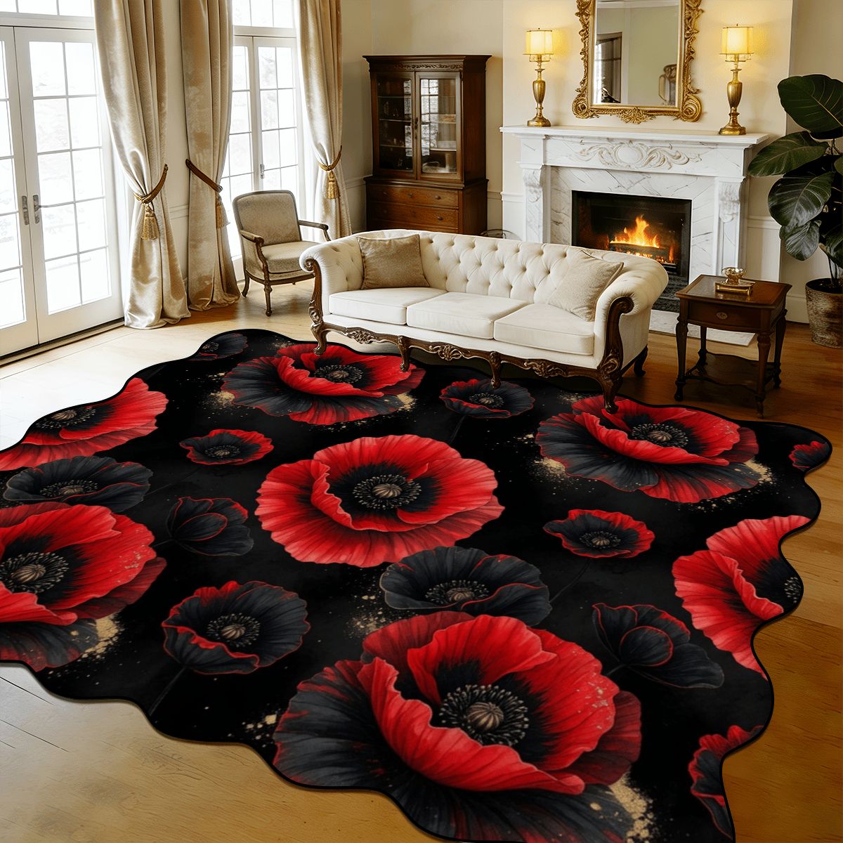Scalloped Area Rug 168"x118" 17makinoiraop