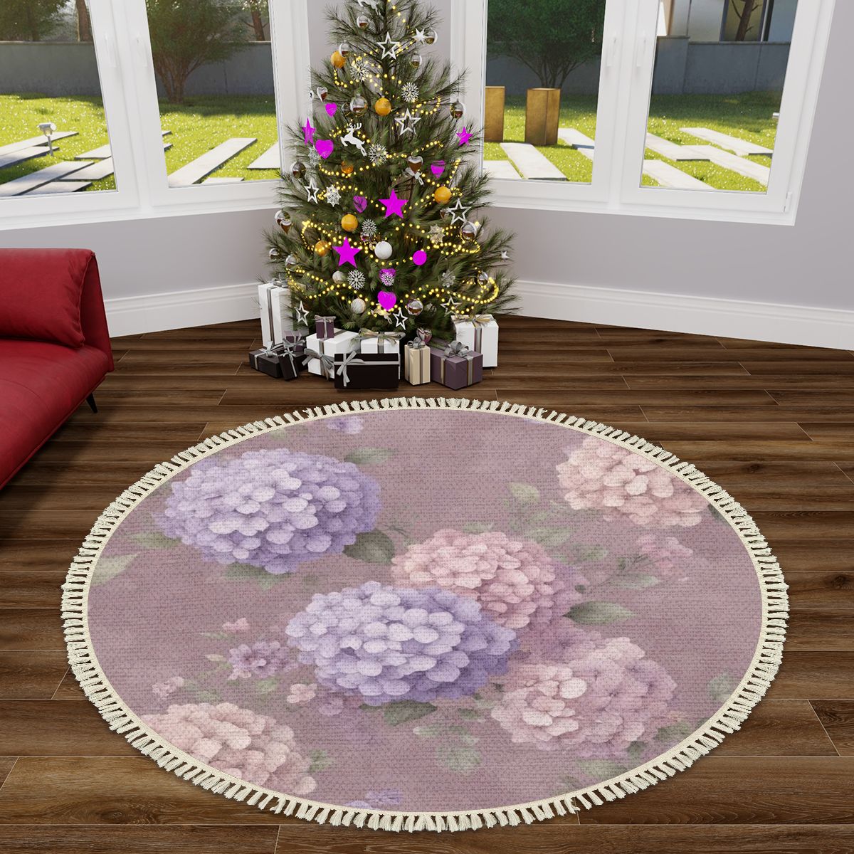 Hortensje Lawenda Ao — Round rug