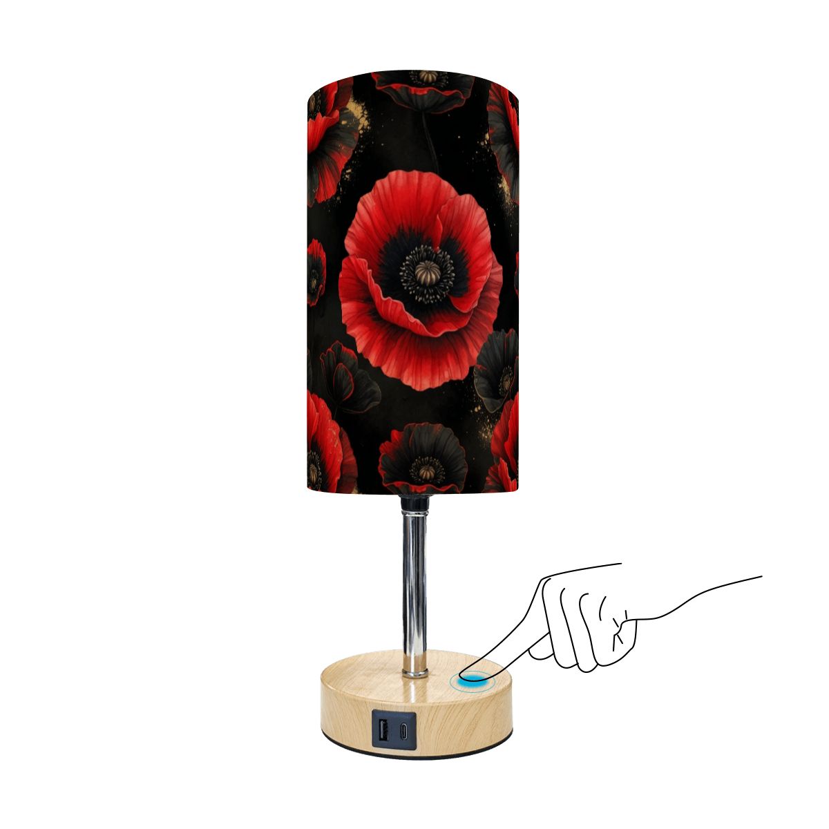Touch Bedside Table Lamp with USB 17makinoiraop