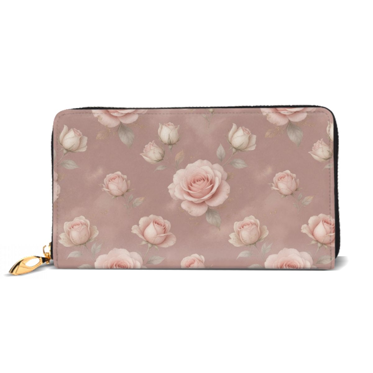 Horizontal Leather Long Clutch Wallet 02rozeblushaop