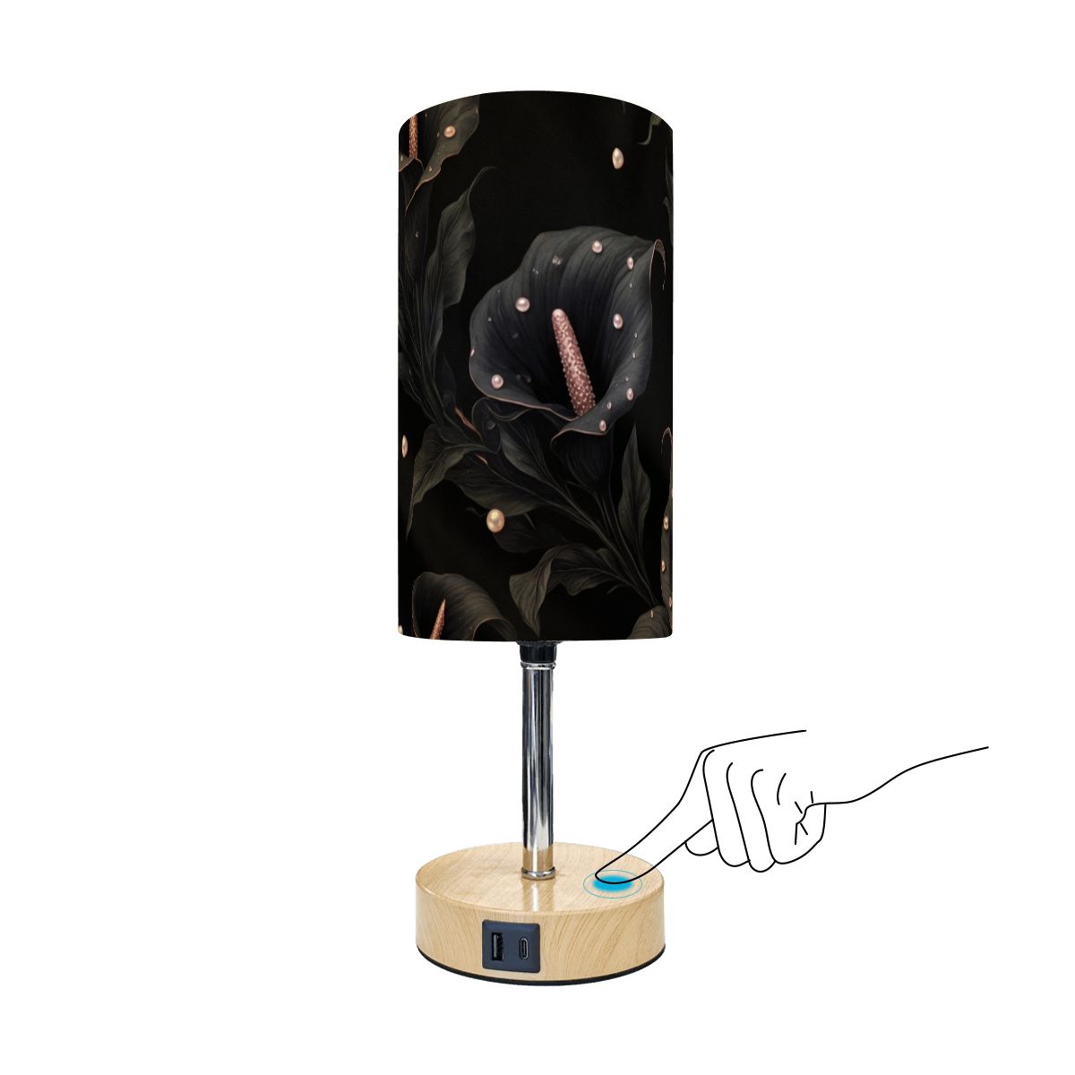 Touch Bedside Table Lamp with USB 05kalienoiraop