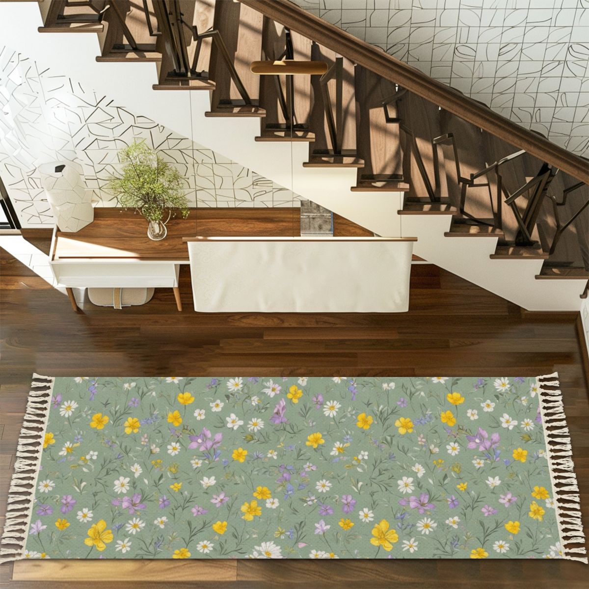 Multiple Sizes Runner Rug with Tassels 24lackaszalwiaaop
