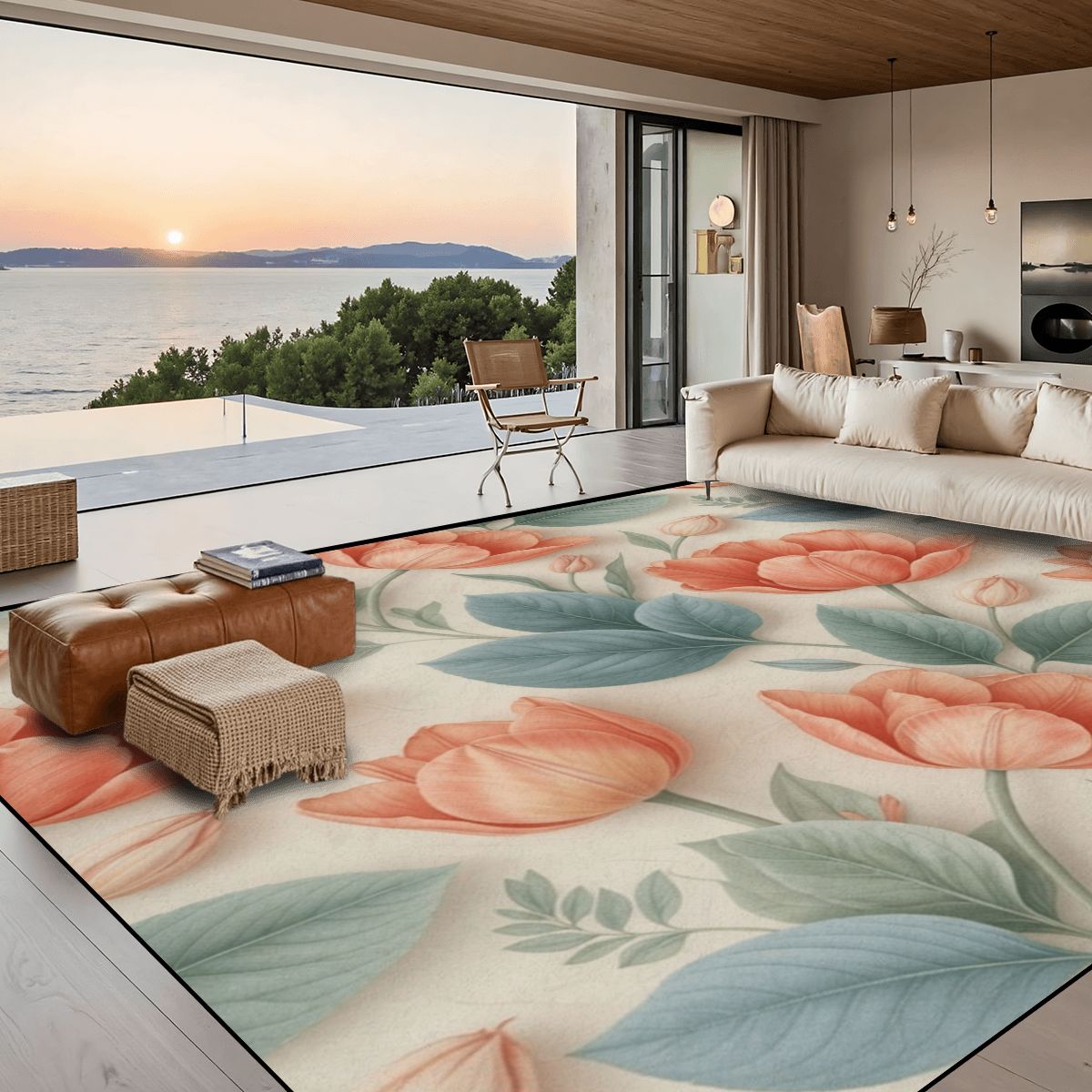 Large Area Rug Floor Carpet (5:4) 39tulipanyv2aop