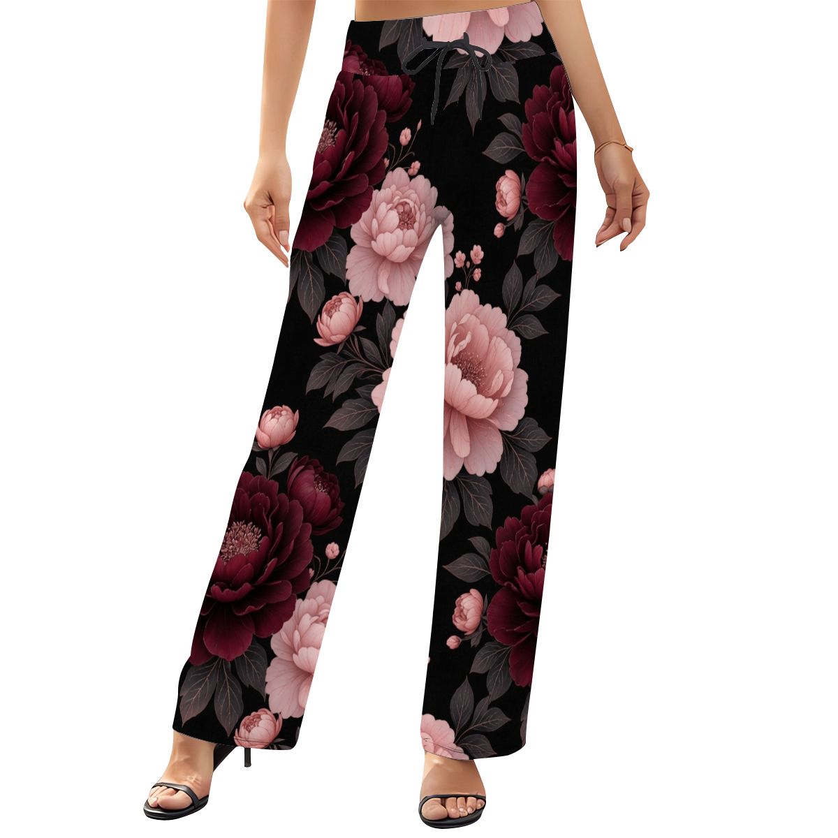 Wide Leg Pants Woman 01peoniegardenaop