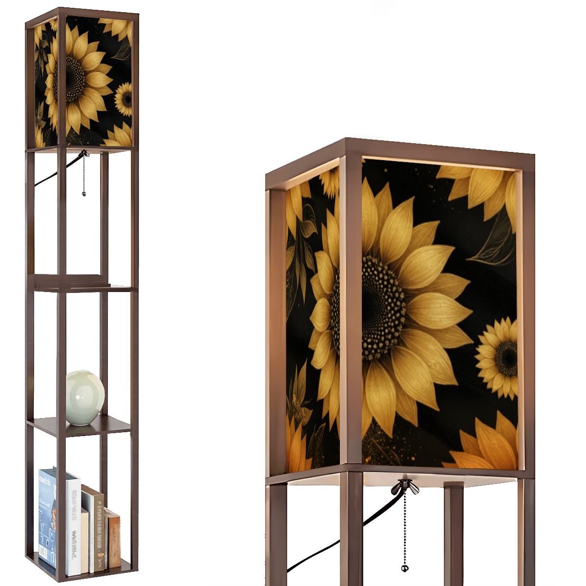 Floor Lamp with Shelves (Made in USA) 22slonecznikigoldaop