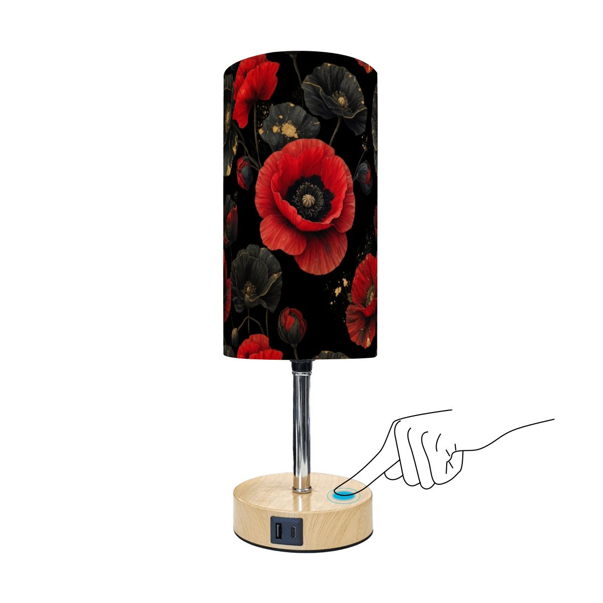 Touch Bedside Table Lamp with USB 42makiv2aop