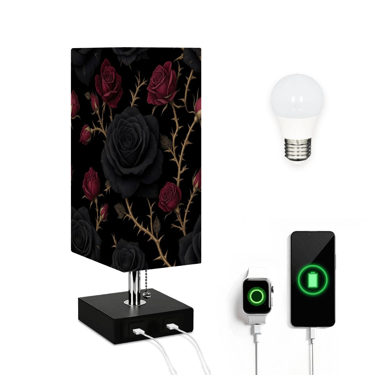 Noir Rose — Lampa stołowa kwadratowa