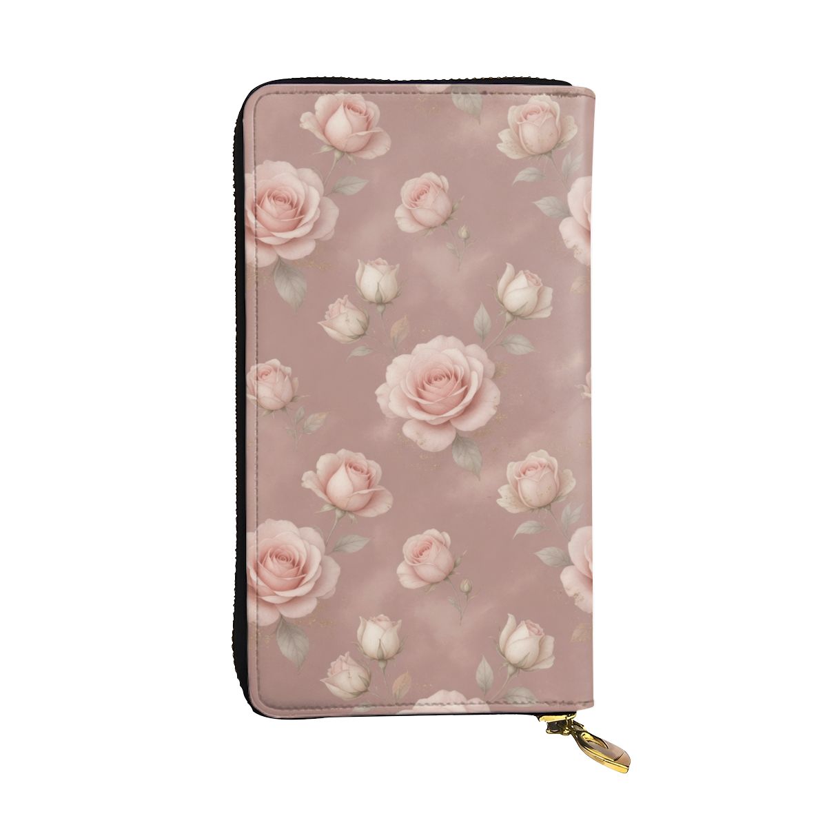 Vertical Leather Long Clutch Wallet 02rozeblushaop