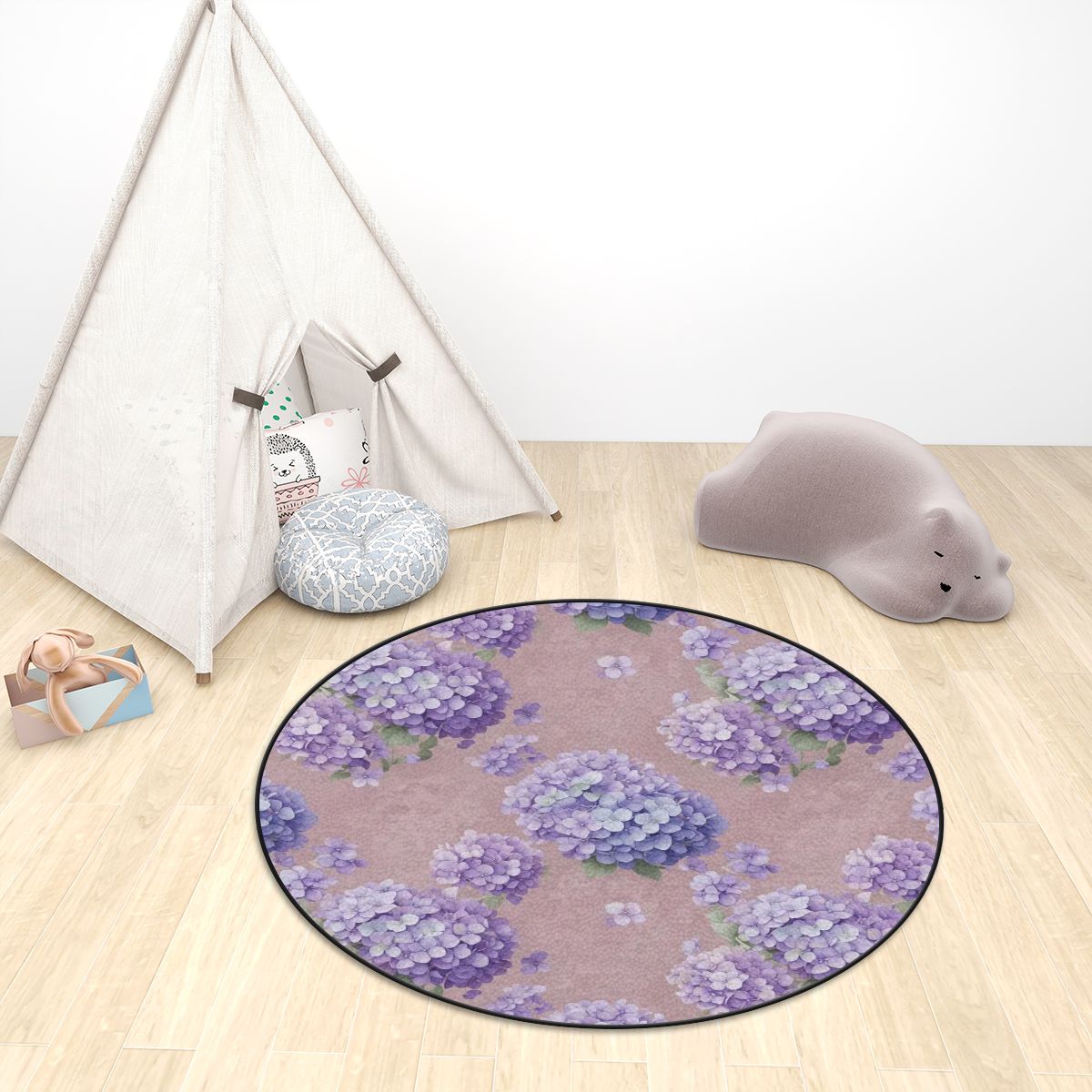Hortensje Dense — Round rug, velvet