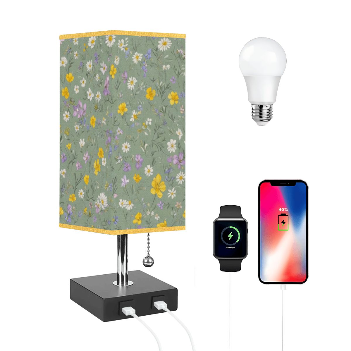 Lacka Szalwia — Lampa stołowa kwadratowa