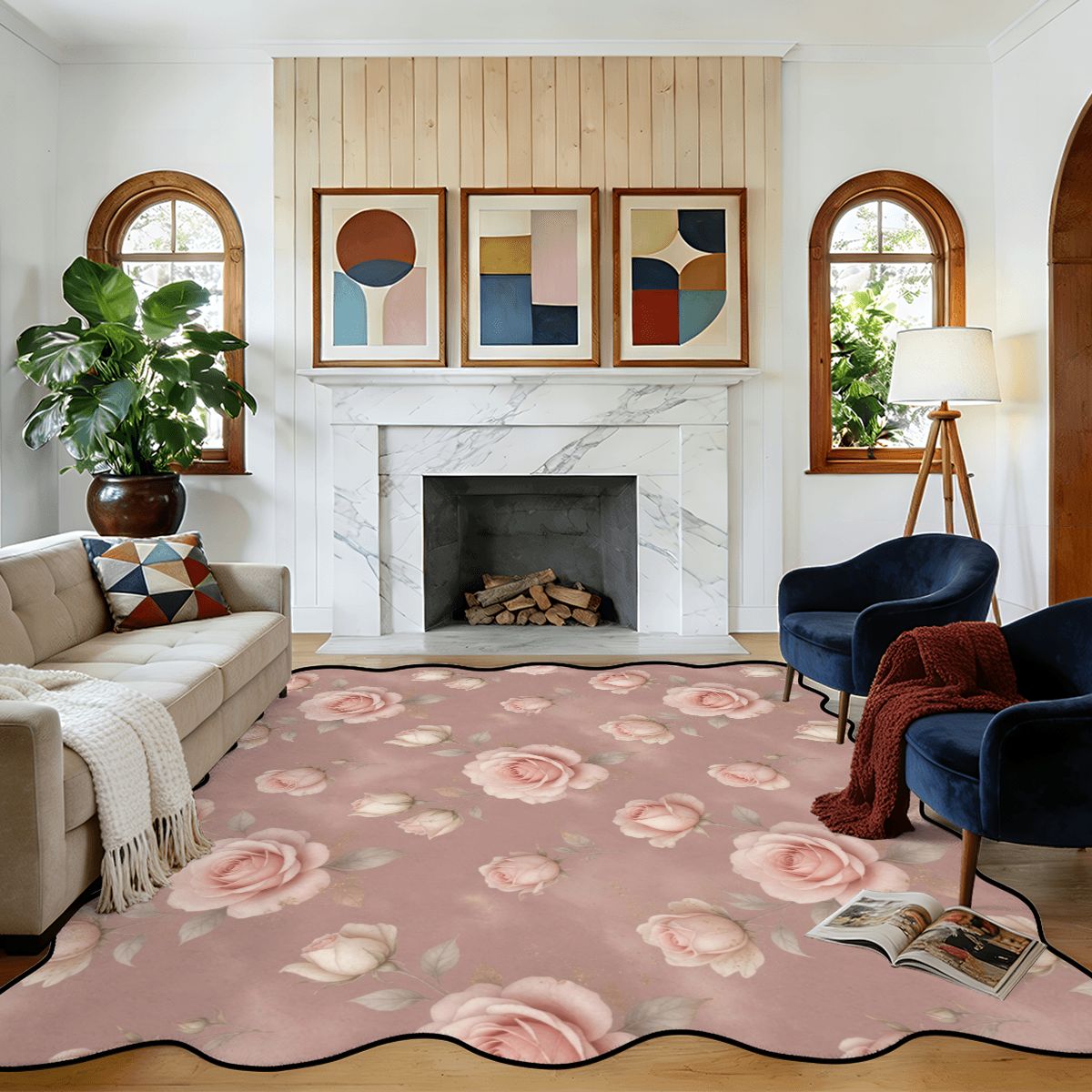 Roze Blush — Scalloped rug