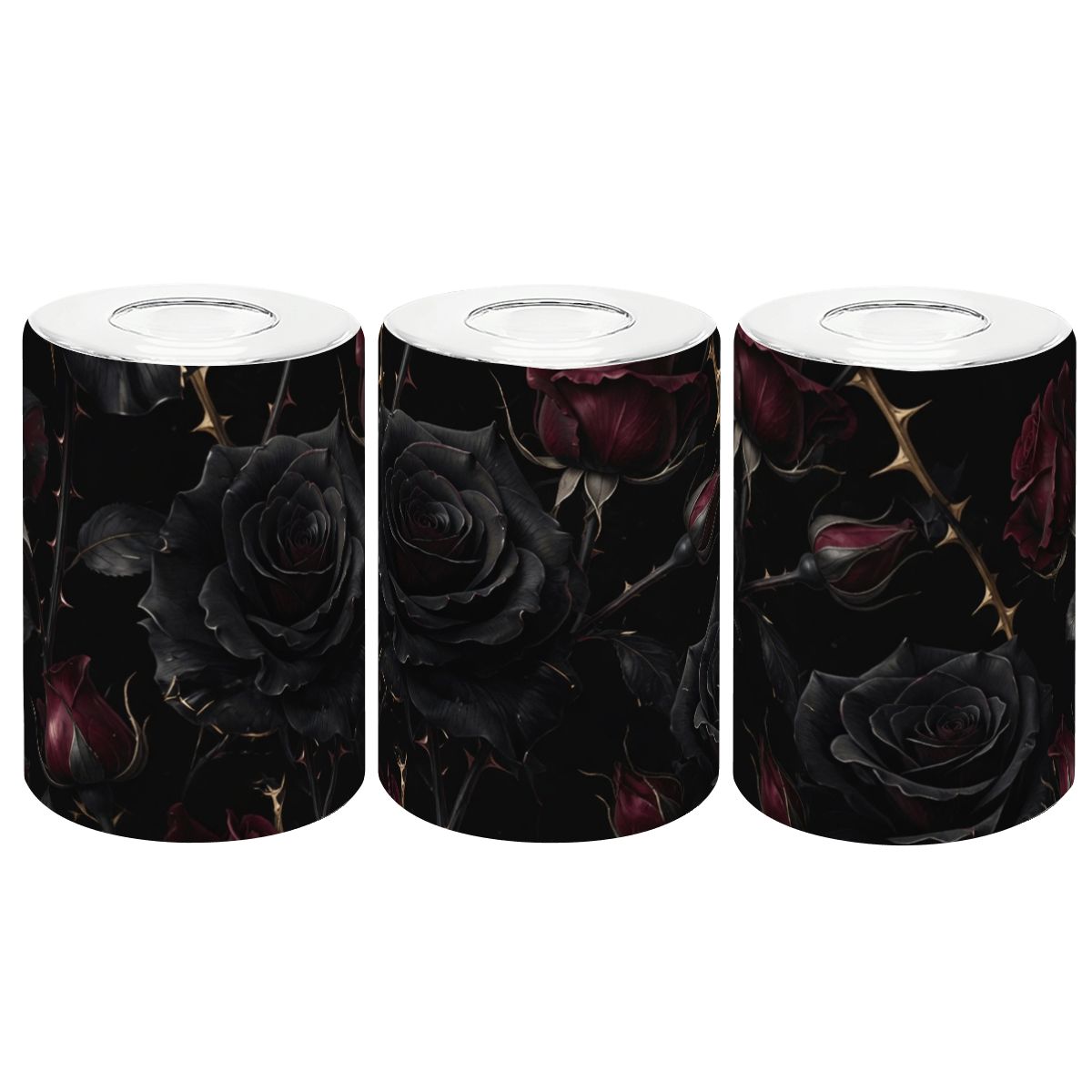 Cylindrical Glass Lampshade 3 pcs 09noirroseaopbezfald