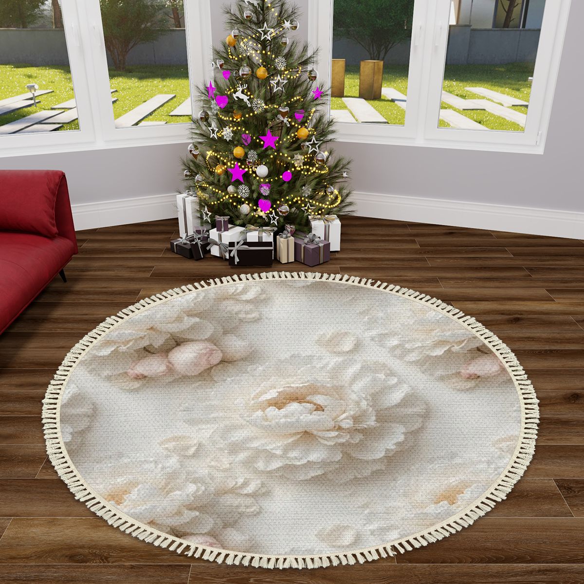 Peonie Biala — Round rug