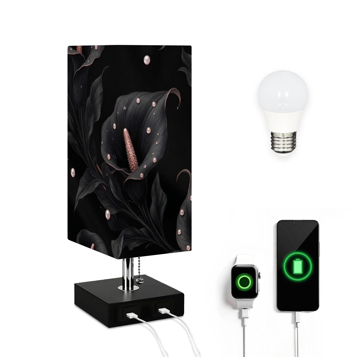 Kalie Noir — Lampa stołowa kwadratowa