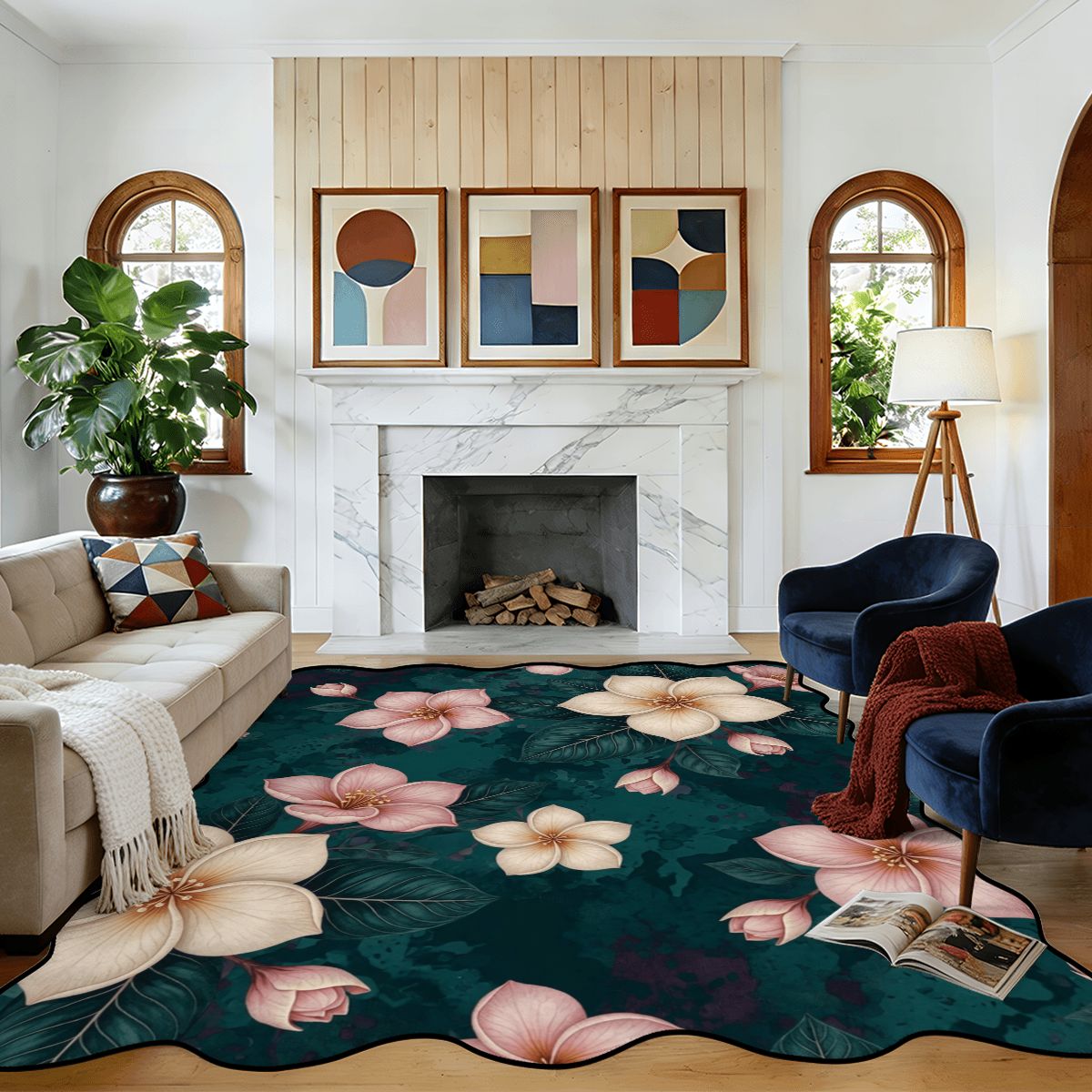 Plumeria Tropik — Scalloped rug