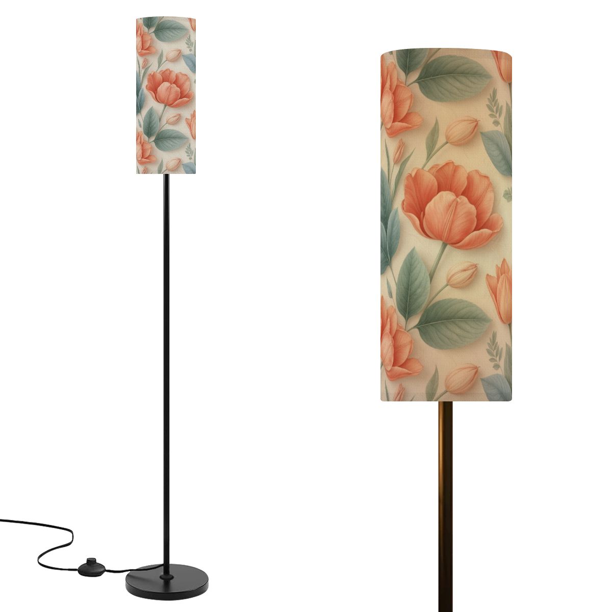 Floor Lamp Modern Standing Lamp (Made in USA) 39tulipanyv2aop