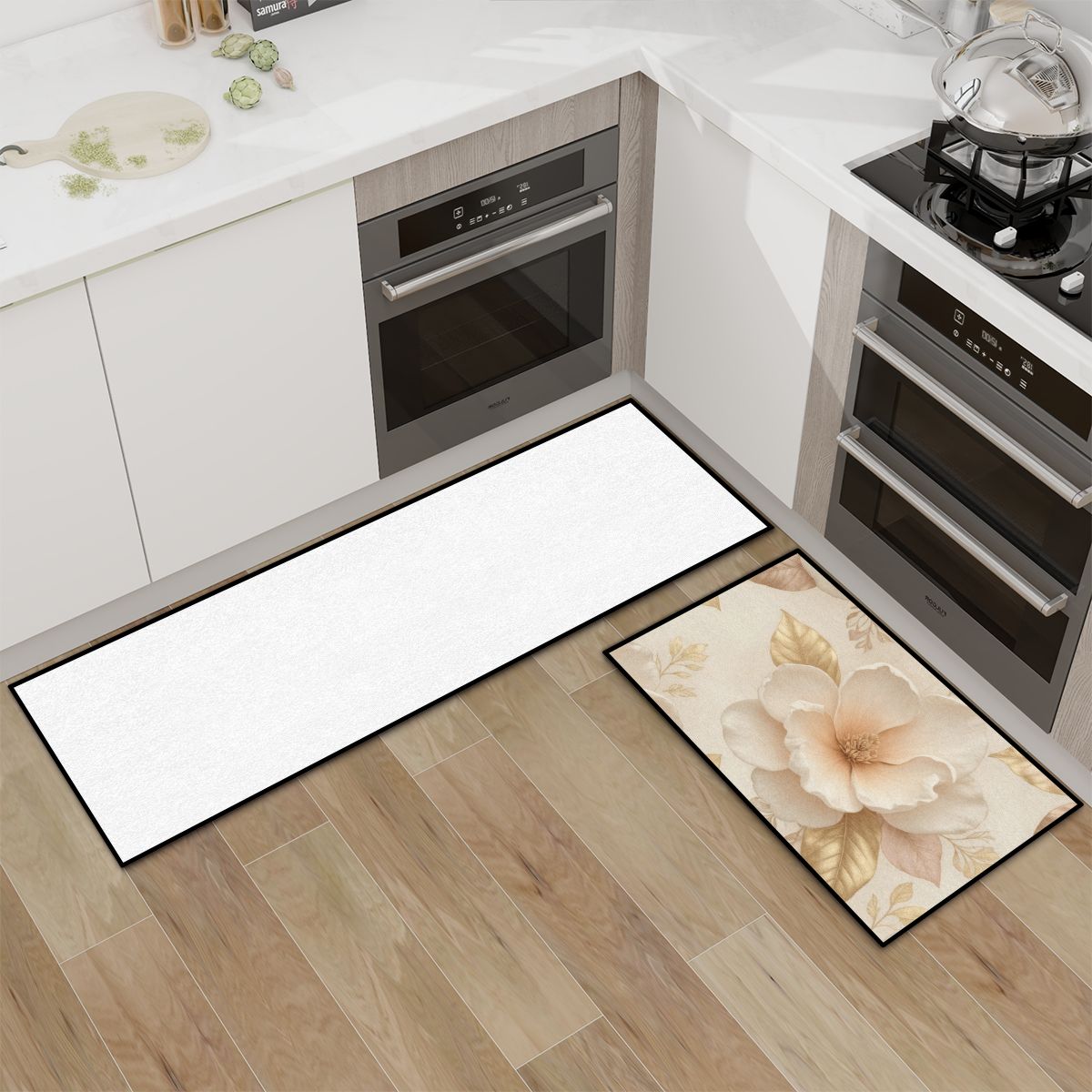Magnolie Champagne — Kitchen rug set