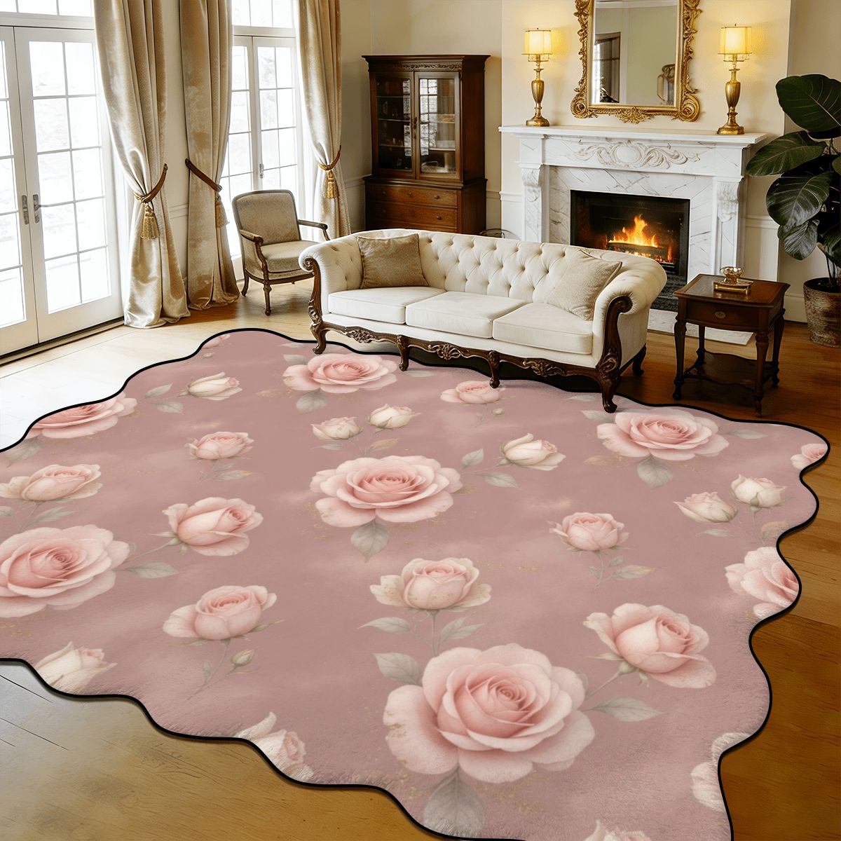 Roze Blush — Scalloped rug