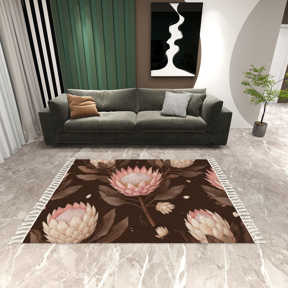 Area Rug with Tassels (8:5) 20proteaespressoaop