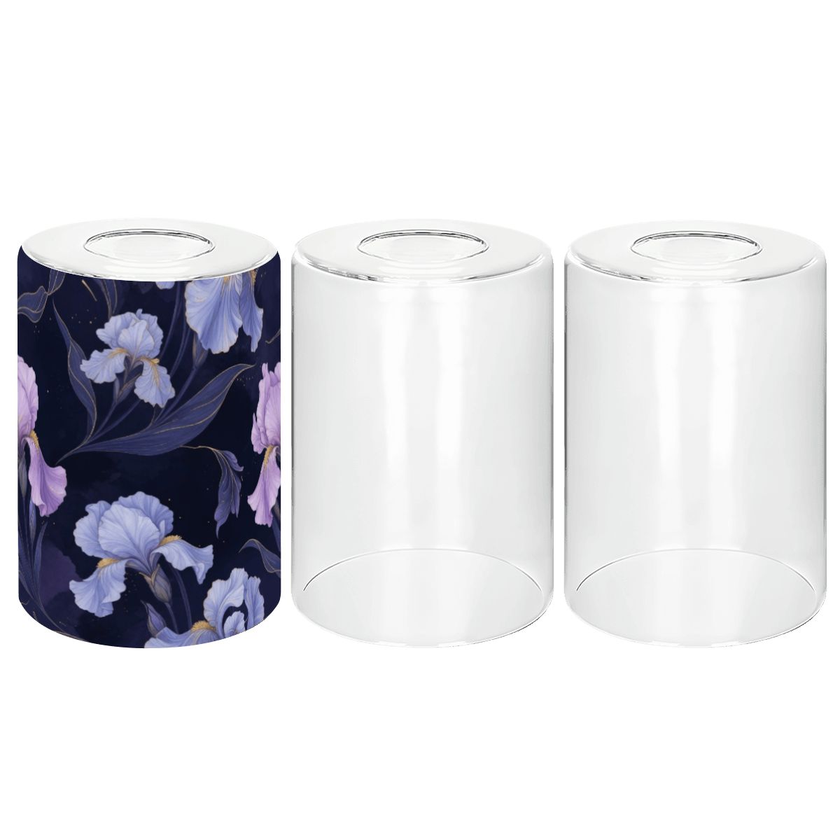 Cylindrical Glass Lampshade 3 pcs 13irysyindigoaop