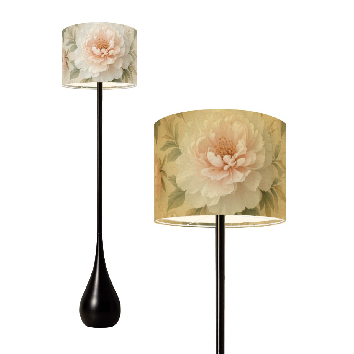 Peonie Biala — Lampa podłogowa kropla