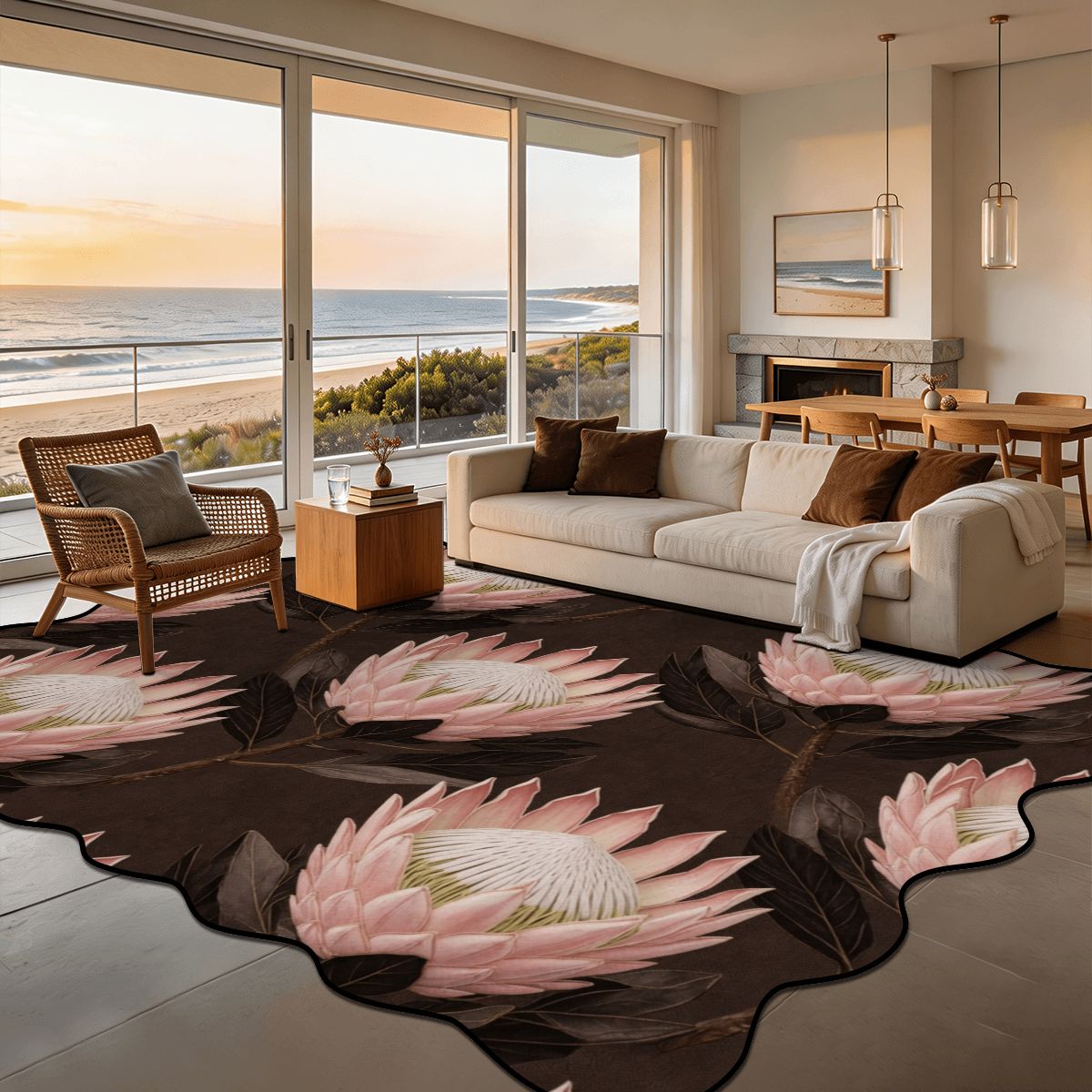 Scalloped Area Rug 144"x108" 45proteav2aop