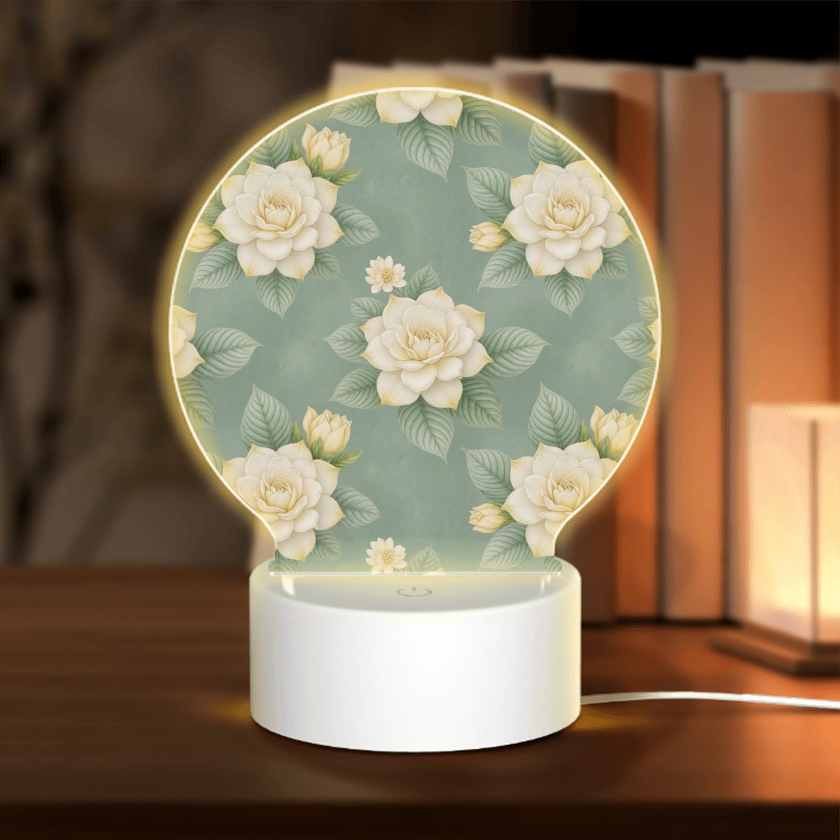 Round Acrylic Night Light 43gardeniev2aop