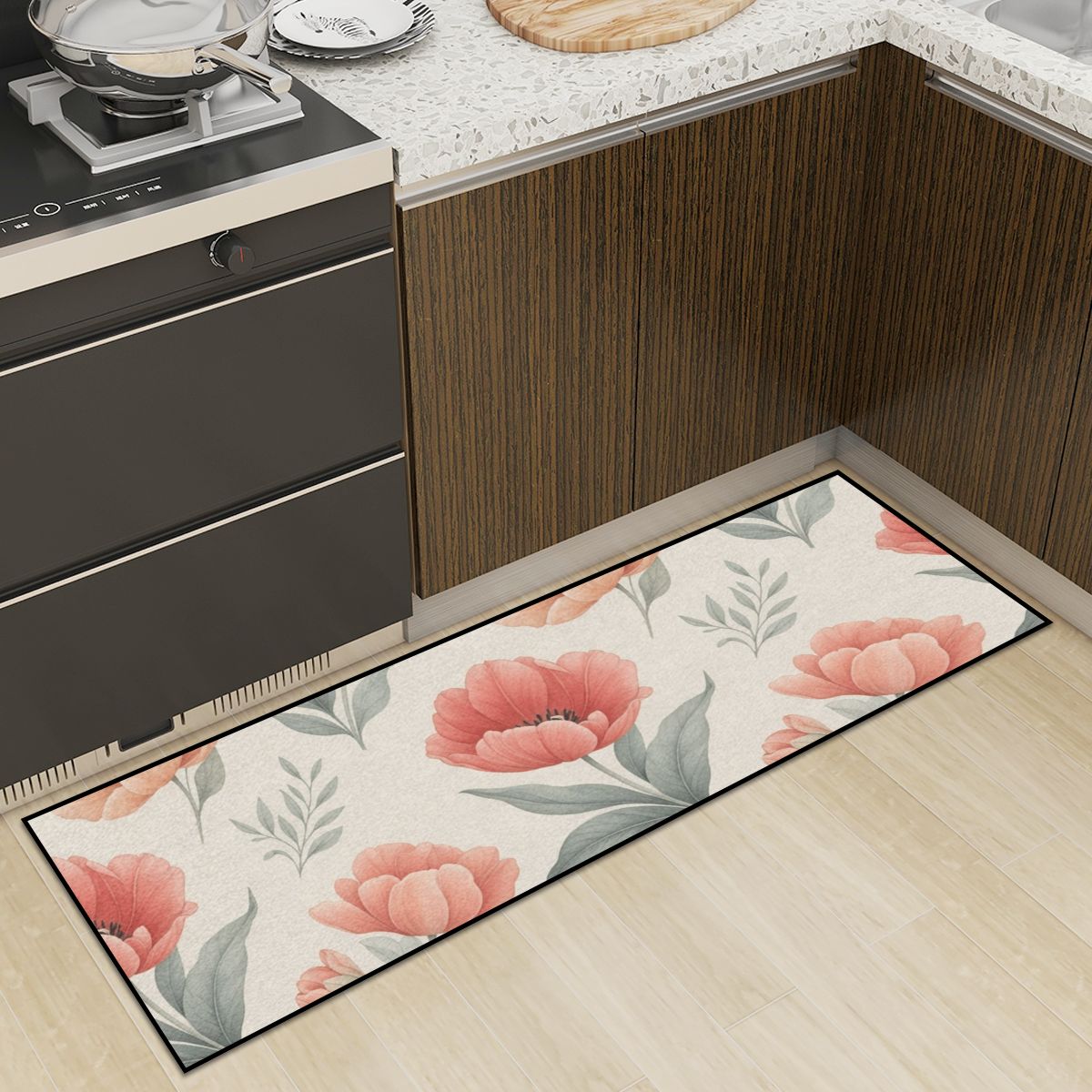 Tulipany Peach — Kitchen rug