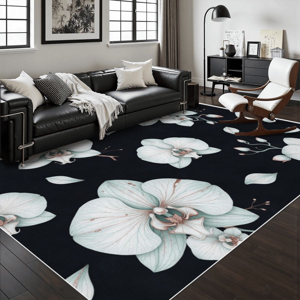 Orchidee Noc — Rug with border