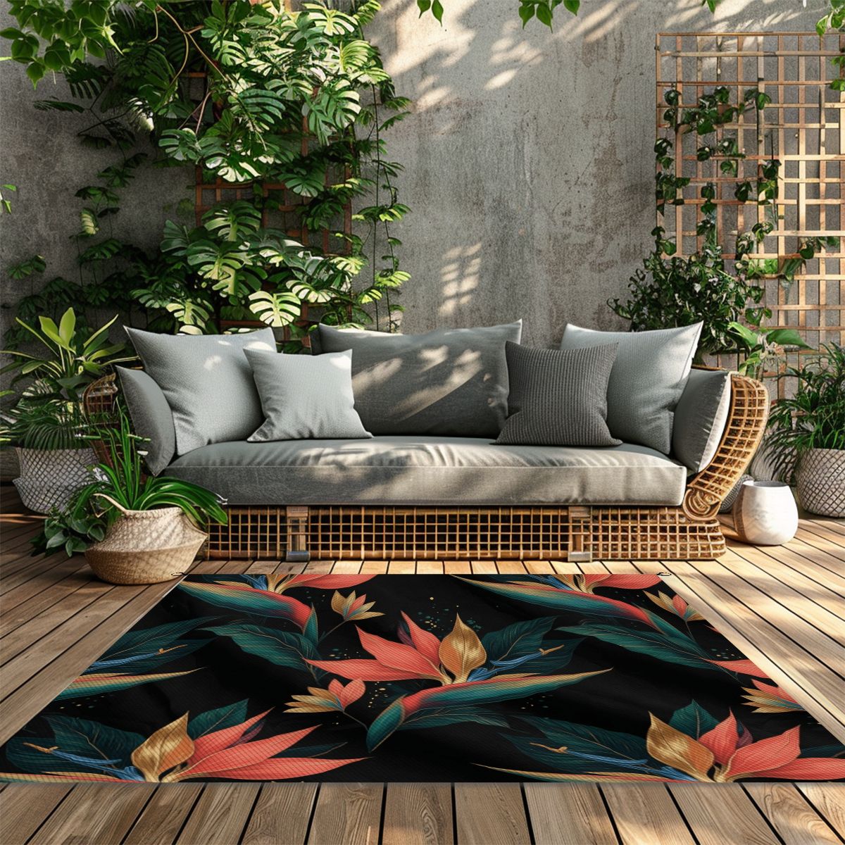 Outdoor Plastic Straw Rug 25rajskiptakaop