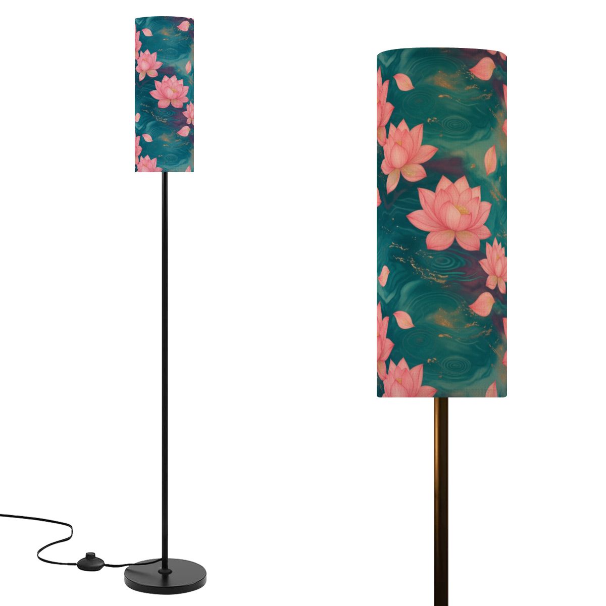 Lotosy Teal — Lampa podłogowa