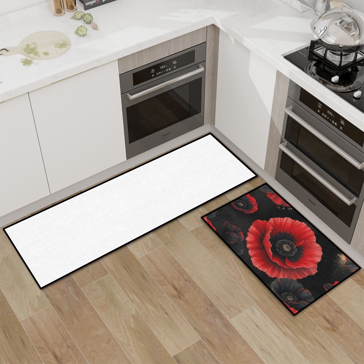 Maki Noir — Kitchen rug set