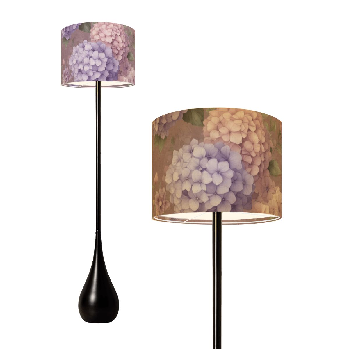 Hortensje Lawenda Ao — Lampa podłogowa kropla