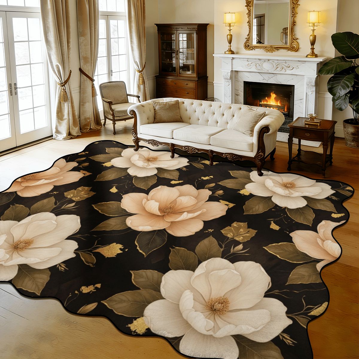 Scalloped Area Rug 168"x118" 29magnolieluxeaop
