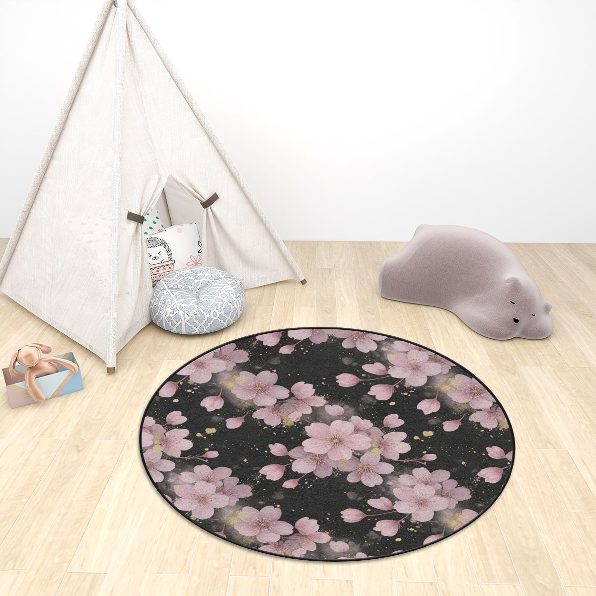 Multiple Sizes Crystal Velvet Round Area Rug 32sakuragestaaop