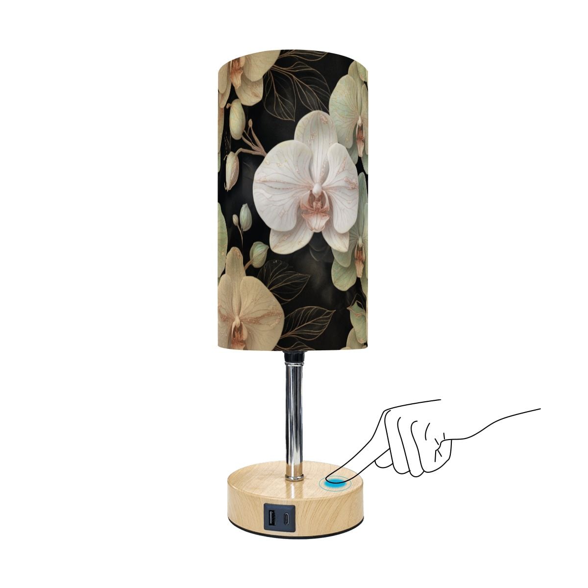 Touch Bedside Table Lamp with USB 28orchideegesteaop