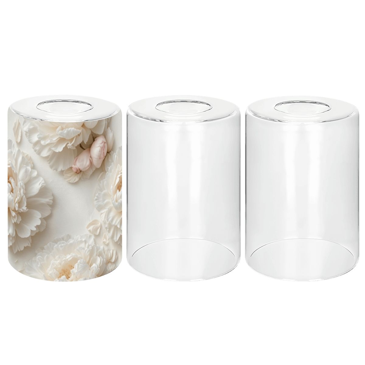 Cylindrical Glass Lampshade 3 pcs 36peoniebialav2aop