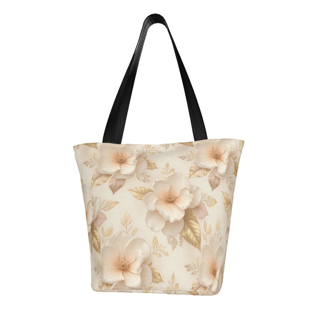 Shoulder Shopping Tote Bag for Women 04magnoliechampagneaop
