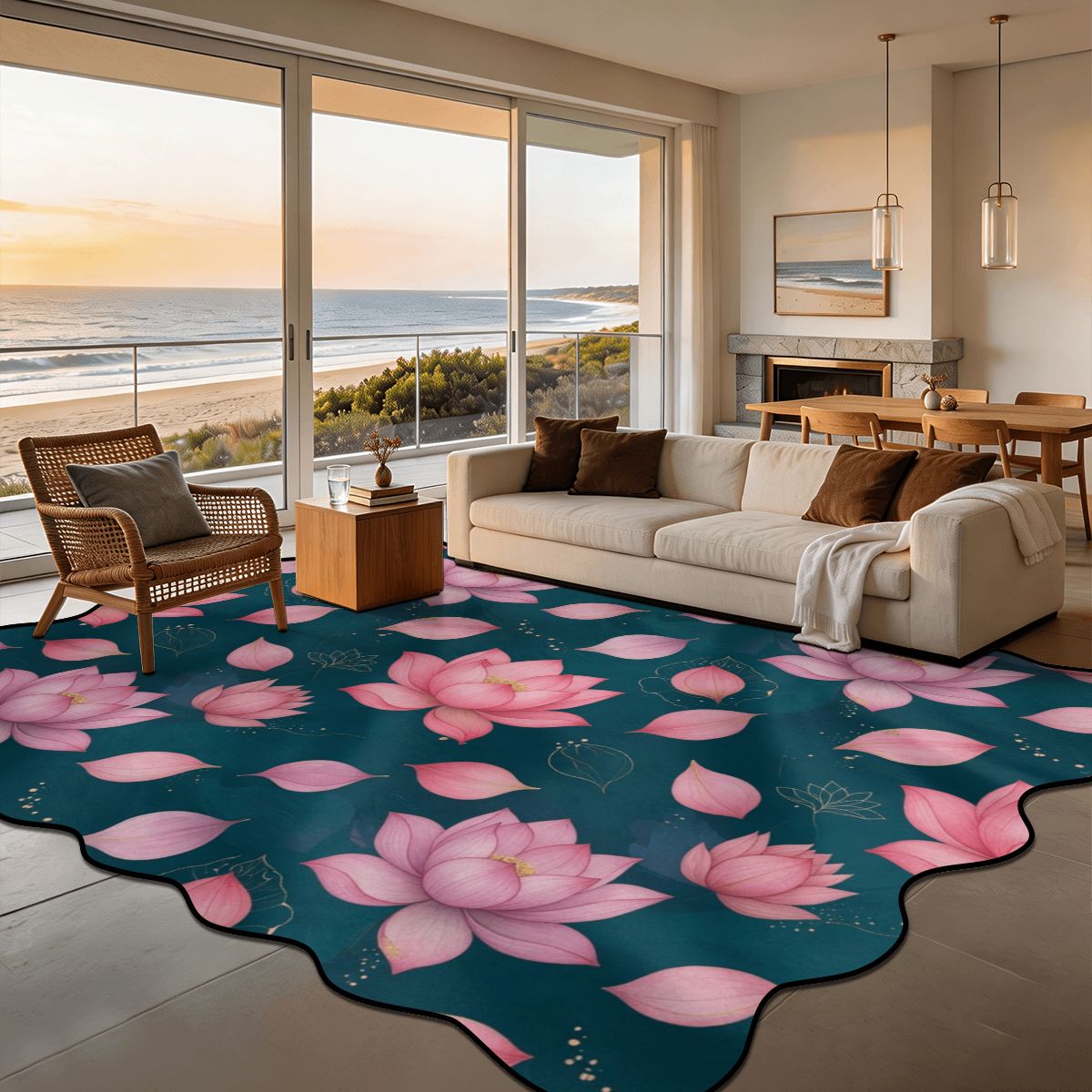 Scalloped Area Rug 144"x108" 40lotosyv2aop