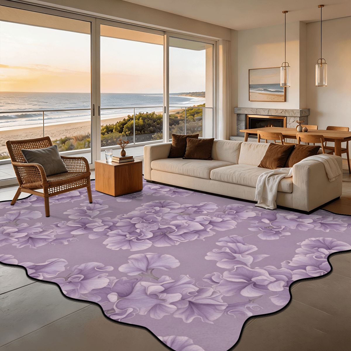 Scalloped Area Rug 144"x108" 48groszekv2aop