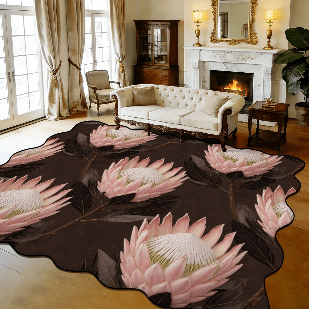 Scalloped Area Rug 168"x118" 45proteav2aop