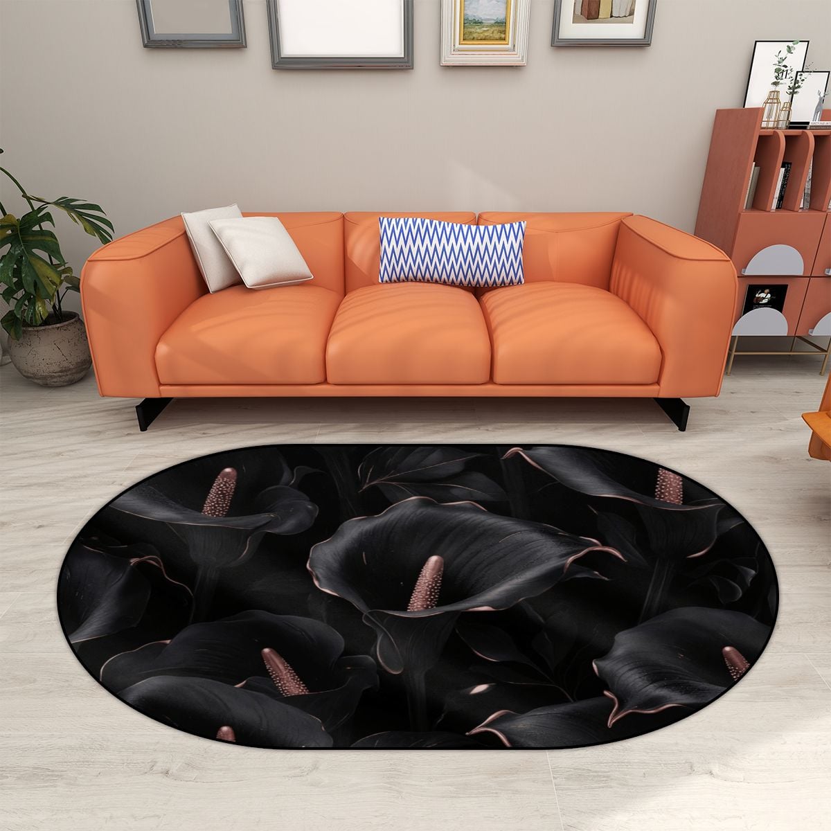 Multiple Sizes Oval Area Rug 30kalienoirv2aop