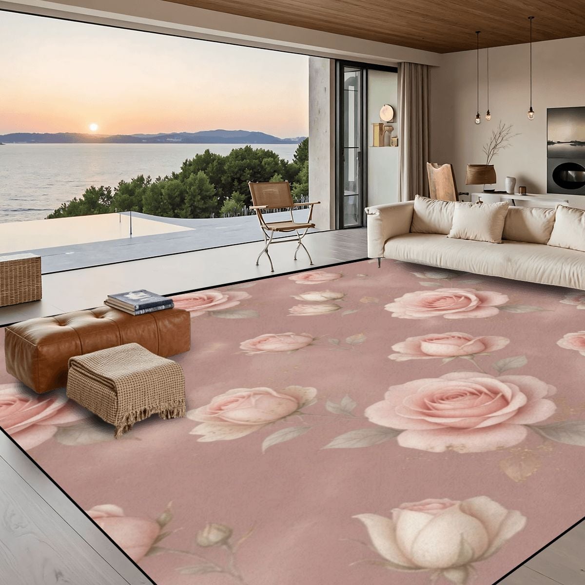 Large Area Rug Floor Carpet (5:4) 02rozeblushaop