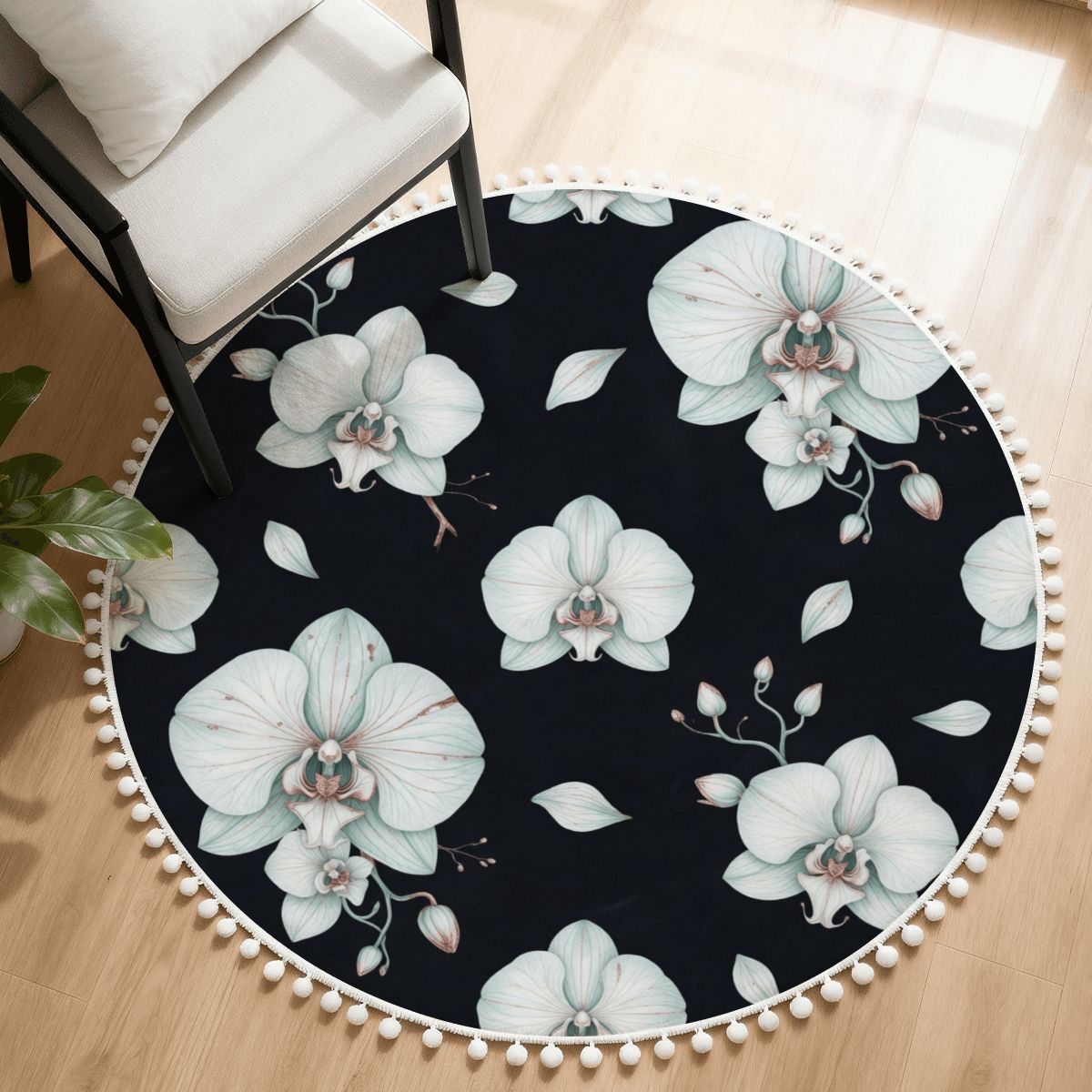 Orchidee Noc — Round rug