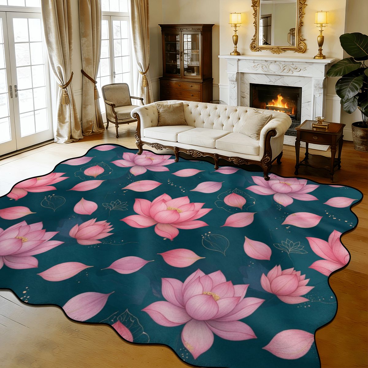 Lotosy — Scalloped rug