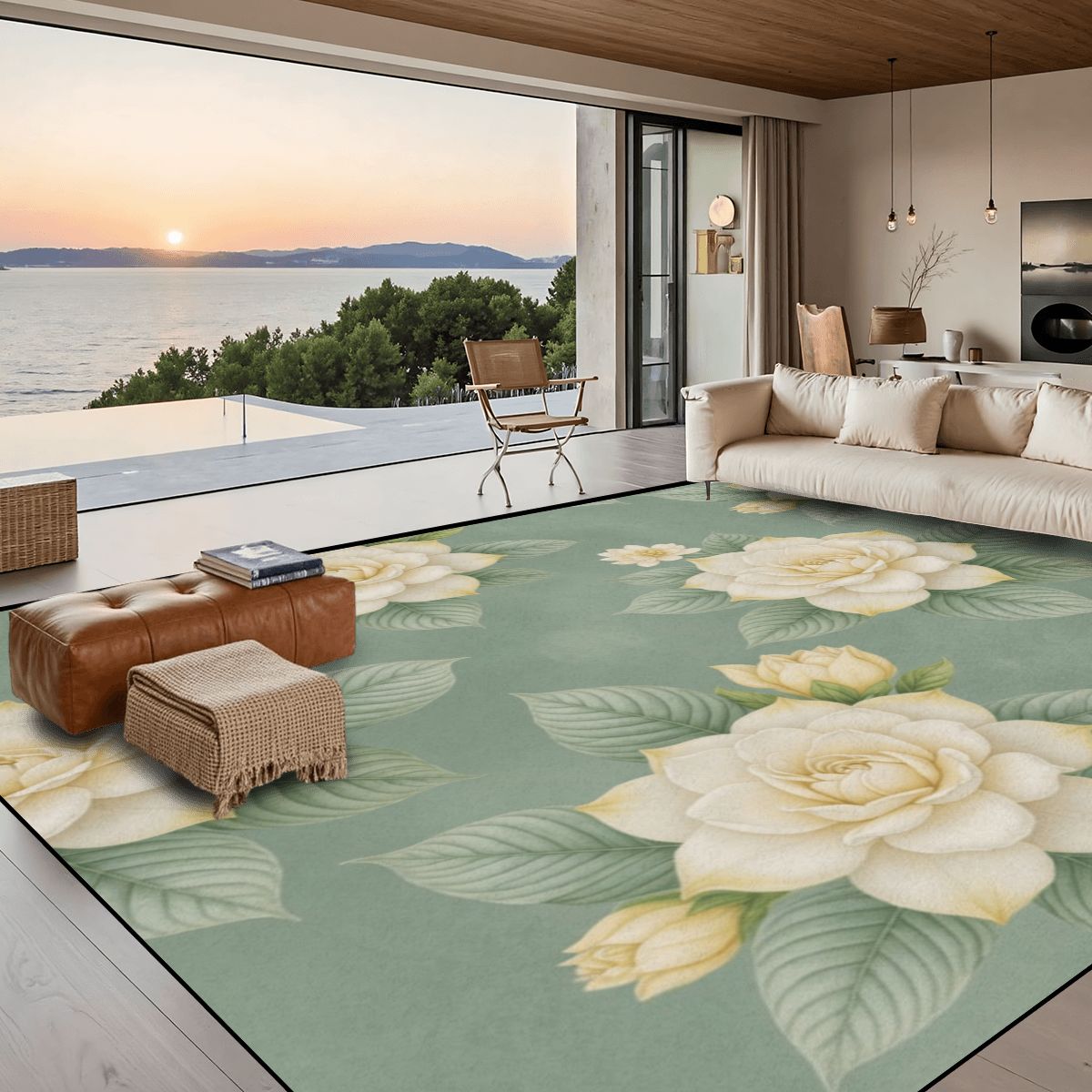 Large Area Rug Floor Carpet (5:4) 43gardeniev2aop