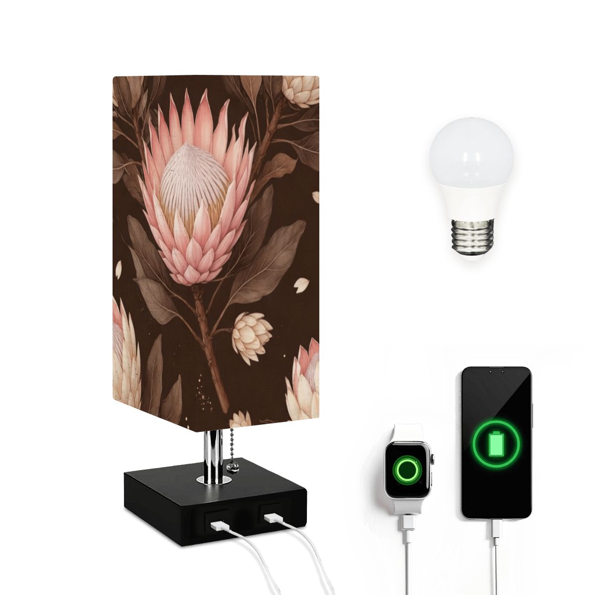 Protea Espresso — Lampa stołowa kwadratowa