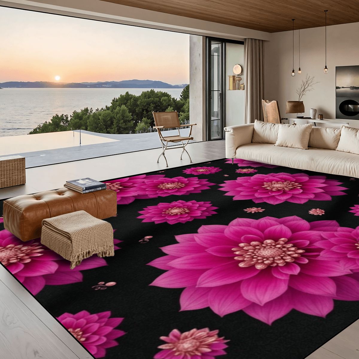 Dalie Fuksja — Large area rug